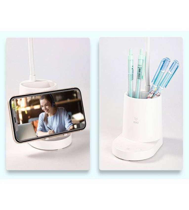 Lampe LED de bureau Deli 4315 avec support de rangement – Éclairage doux et fonctionnel